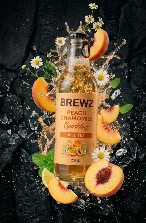 Peach Chamomile Sparkling Iced Tea
